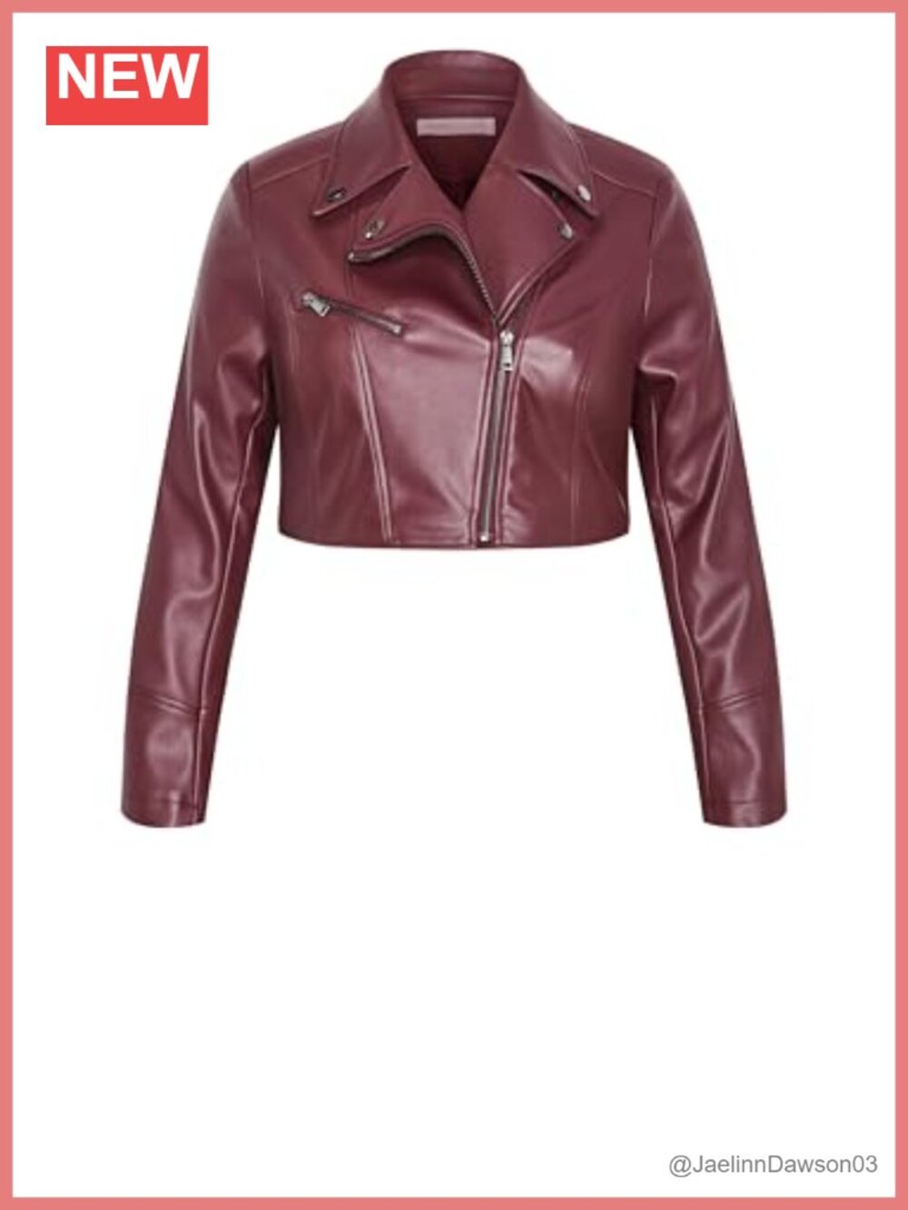 Faux Leather Cropped Moto Jacket Asymmetrical Zip Studded Blazer